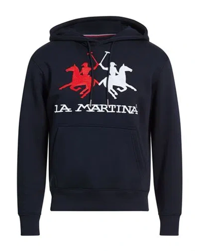 La Martina Man Sweatshirt Navy Size Xxl Cotton, Polyester In Blue