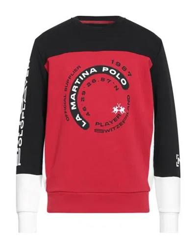 La Martina Man Sweatshirt Red Size 3xl Cotton