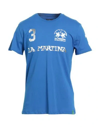 La Martina Man T-shirt Blue Size Xxl Cotton