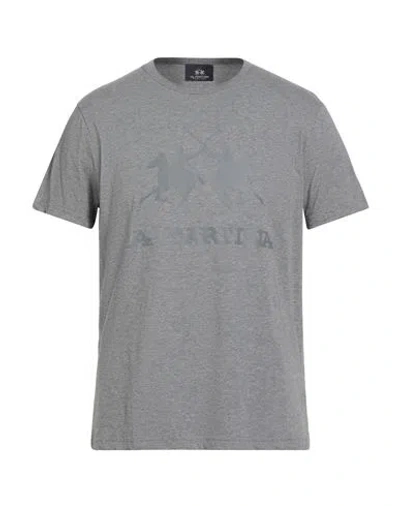 La Martina Man T-shirt Grey Size 3xl Cotton In Gray