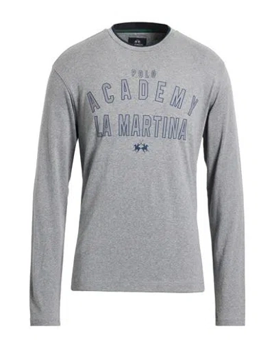 La Martina Man T-shirt Grey Size 3xl Cotton In Gray