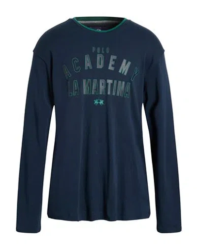La Martina Man T-shirt Midnight Blue Size Xxl Cotton