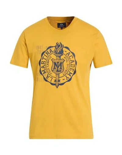 La Martina Man T-shirt Mustard Size Xxl Cotton In Yellow
