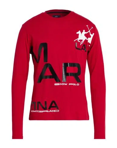 La Martina Man T-shirt Red Size Xxl Cotton
