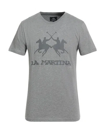 La Martina Man T-shirt White Size 3xl Cotton In Gray
