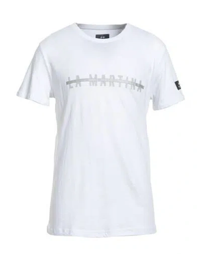 La Martina Man T-shirt White Size Xl Cotton, Linen