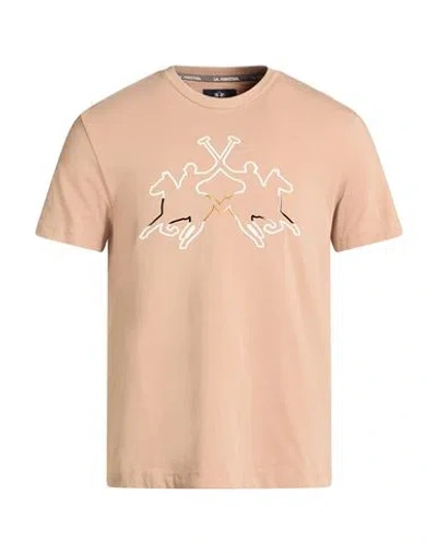 La Martina Man T-shirt Beige Size Xxl Cotton, Elastane In Neutral