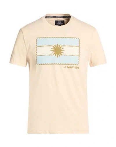 La Martina Man T-shirt Beige Size Xxl Cotton In Pink