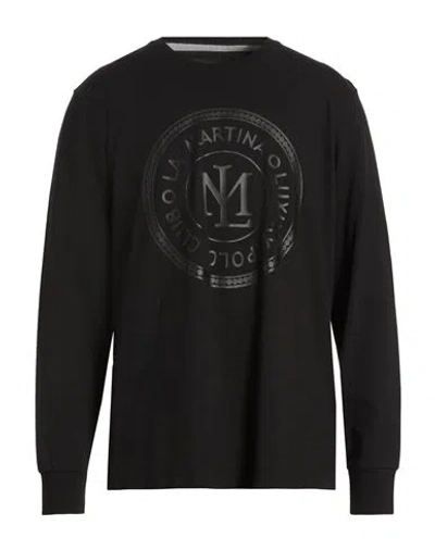 La Martina Man T-shirt Black Size 3xl Cotton, Elastane