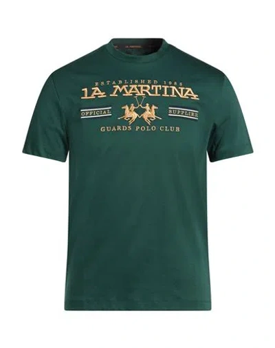 La Martina Man T-shirt Dark Green Size L Cotton