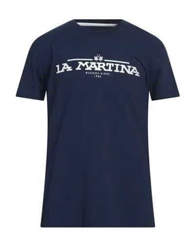 La Martina Man T-shirt Navy Size Xl Cotton In Blue