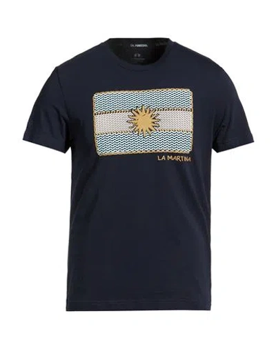 La Martina Man T-shirt Navy Size Xxl Cotton In Blue