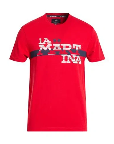 La Martina Man T-shirt Red Size Xxl Cotton