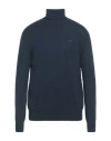 La Martina Man Turtleneck Navy Size 3xl Cotton, Wool In Blue