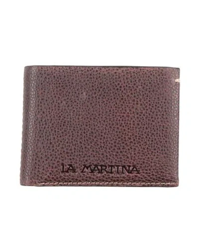 La Martina Man Wallet Dark Brown Size - Cow Leather