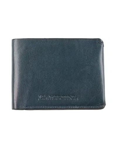La Martina Man Wallet Navy Size - Calfskin