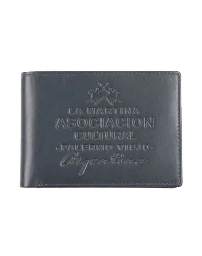 La Martina Man Wallet Navy Size - Calfskin