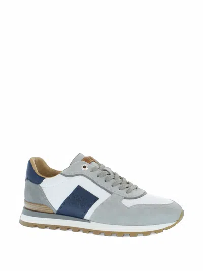 La Martina Panelled Leather Sneakers In Gray