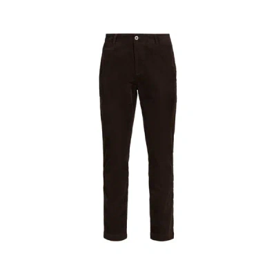 La Martina Pantalon Droit En Velours Côtelé De Coton Mélangé In Brown