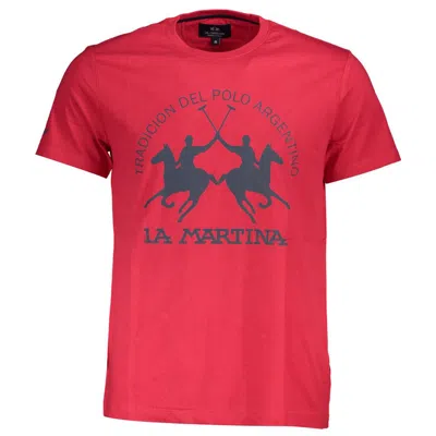 La Martina Cotton Men's T-shirt In Pink