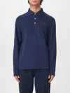 La Martina Beato Long-sleeve Logo-embroidered Polo Shirt In Blue