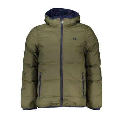 La Martina Elegant Green Hooded Jacket With Contrast Details