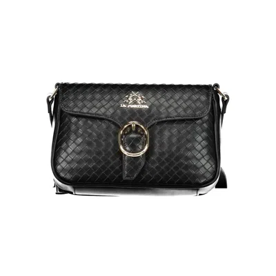 La Martina Polyurethane Women Shoulder Women's Bag In Black