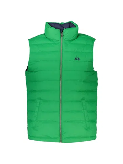 La Martina Quilted Padded Gilet In Green