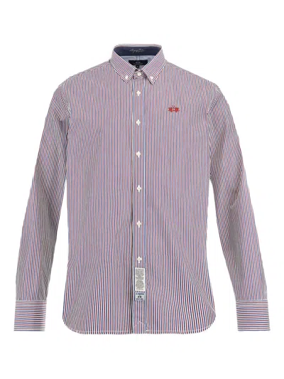 La Martina Rodolfo Striped-pattern Shirt In Blue