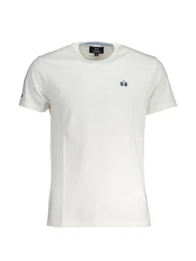 La Martina Serge Logo-embroidered Cotton T-shirt In White