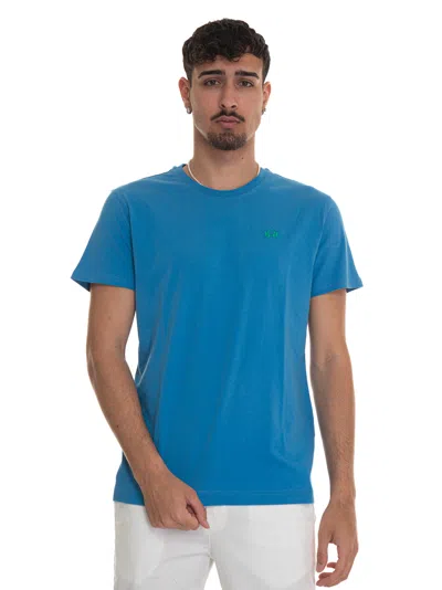 La Martina Serge Short-sleeved Round-necked T-shirt In Azure