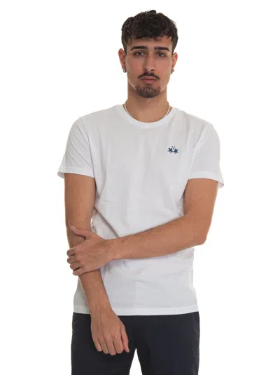 La Martina Serge Short-sleeved Round-necked T-shirt In White