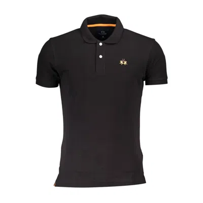 La Martina Slim Fit Contrast Detail Polo In Black