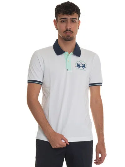 La Martina Trixie Polo Shirt In Cotton Piquet In White