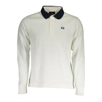 La Martina White Cotton Men Polo Shirt In Neutral