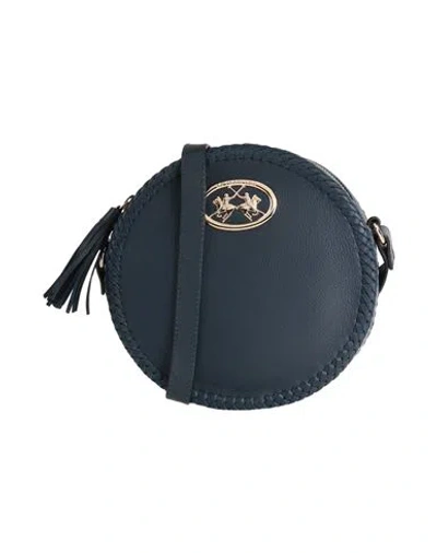La Martina Woman Cross-body Bag Midnight Blue Size - Calfskin