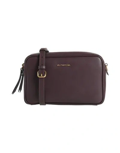 La Martina Woman Cross-body Bag Garnet Size - Leather In Burgundy