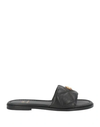 La Martina Woman Sandals Black Size 5 Leather
