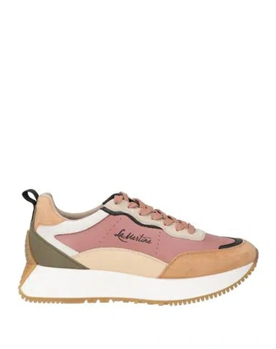 La Martina Woman Sneakers Antique Rose Size 10 Calfskin In Multi