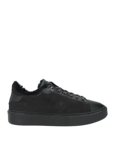 La Martina Woman Sneakers Black Size 11 Leather