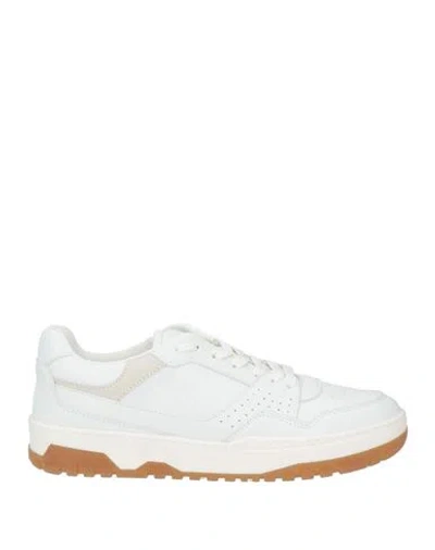La Martina Woman Sneakers White Size 9 Leather, Textile Fibers In Multi