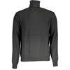 La Martina Elegant Black Turtleneck Sweater With Embroidery In Black