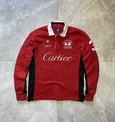 Pre-owned La Martina X Polo Ralph Lauren Vintage Cartier La Martina Polo Ralph Laurent St.moritz Rugby In Red