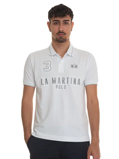 La Martina Yeshayahu Polo Shirt In Cotton Piquet In White