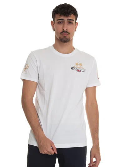 La Martina Yvon Short-sleeved Round-necked T-shirt In White