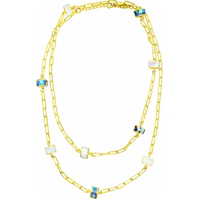 La Meno Adriatic Aura Layered Necklace In Gold