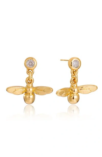 La Meno Bee Bloom Drop Earrings In Gold