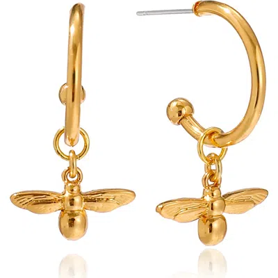 La Meno Bee Hive Hoop Earrings In Gold