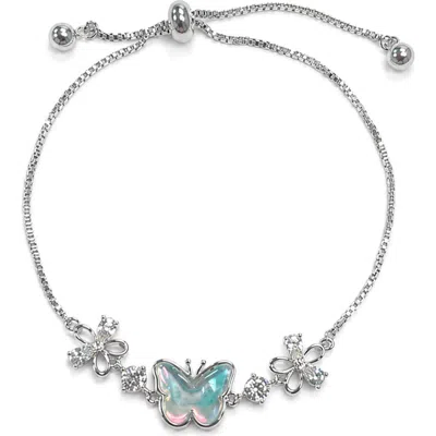 La Meno Butterfly Adjustable Bracelet In Silver