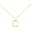 La Meno Crystal Letter Square Pendant Necklace